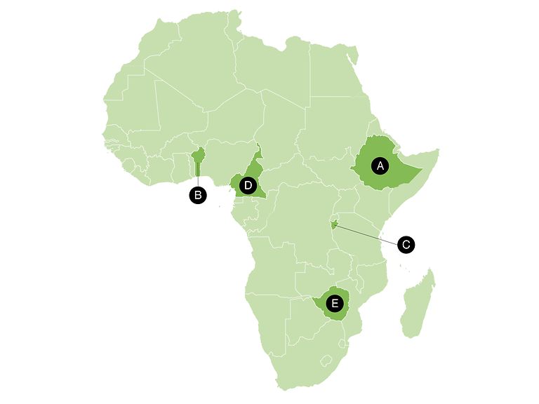 Neue Karte Afrika-Hilfe Wo wir helfen V2