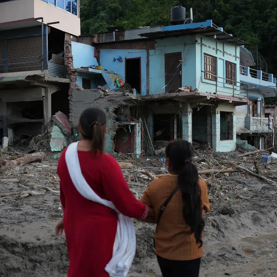 Sturzflut in Nepal Zerstörung nach der Flut