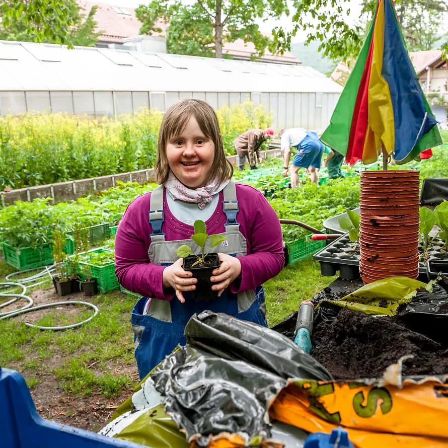 SOS-Dorfgemeinschaft Hohenroth: in der Gärtnerei 23137_DG-Hohenroth_2016_Bethel Fath_DSC2794.JPG