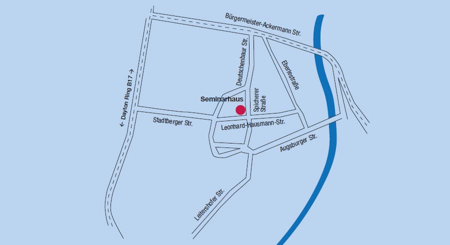 Lageplan des Seminarhauses Augsburg